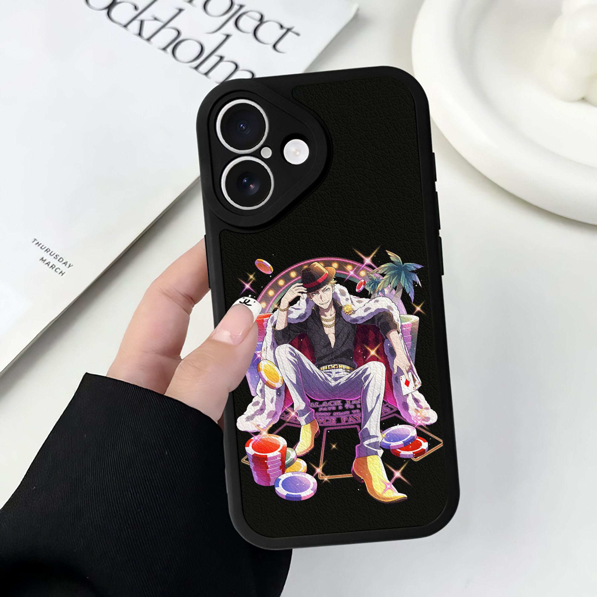 （画像用） 文豪ストレイドッグス Bungo Stray Dogs 【iPhone 16シリーズ対応】シリコンスマホケース（レザー調） 材質：シリコン